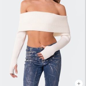 Edikted cropped foldover sweater